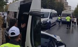 Polisin 'dur' ihtarını uymadı: Servis şoförü öğrencileri araçta bırakıp kaçtı
