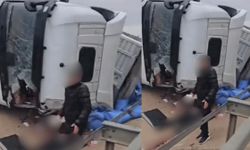 Eskişehir yolundaki tır kazasında sürücünün kolu koptu