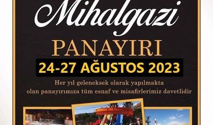 Mihalgazi Panayırı 24-27 Ağustos’ta