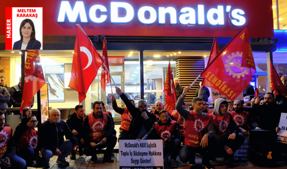 Eskişehir’de işçilerden McDonald’s önünde oturma eylemi