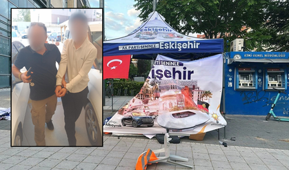 AK Parti'nin üye standına saldıran şahıs yakalandı!