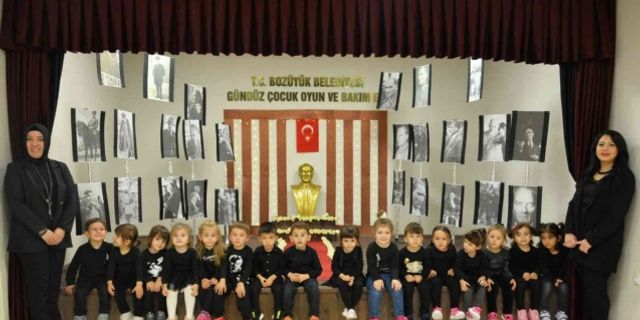 Bozüyük Belediyesi Gündüz Çocuk Oyun ve Bakımevi’nde minik öğrenciler Atatürk’ü andı