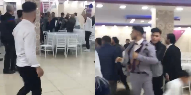 Düğünde meydan kavgası kız ve erkek tarafı birbirine girdi