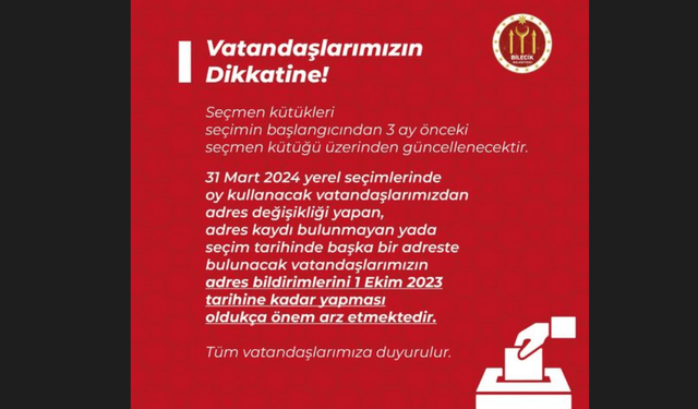 Belediye başkanlığından yerel seçimlere ilişkin duyuru