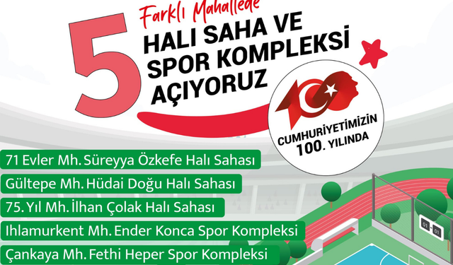 Odunpazarı Belediyesi'nden 5 halı saha