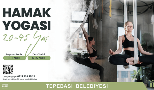 Tepebaşı Belediyesi'nin hamak yogası kursu kayıtları başladı