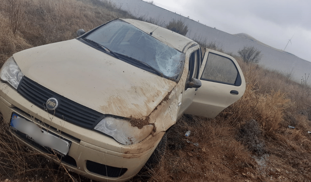 Kontrolden çıkan araç takla atarak şarampole uçtu