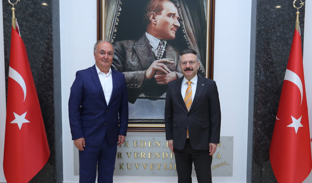 Emekli Vali Ali Fuat Güven, Eskişehir Valisi Hüseyin Aksoy'u ziyaret etti