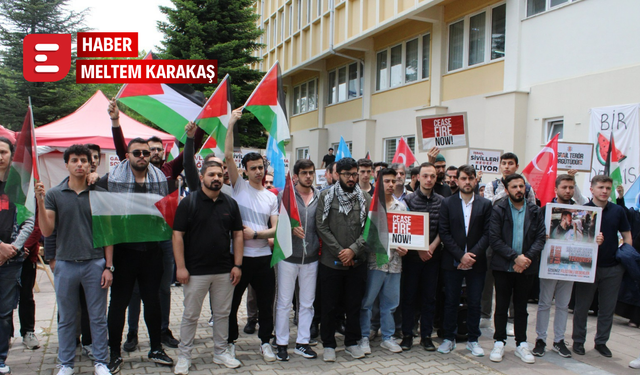 ESOGÜ’de İsrail protestosu: “Filistin davasının neferleriyiz”