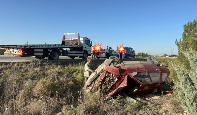 Hurdaya dönen otomobilde sürücü kazayı yaralı atlattı