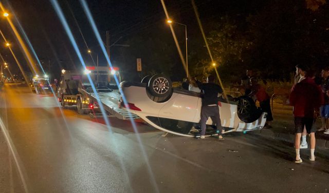 Eskişehir'de otomobil takla attı! Sürücü ölümden döndü