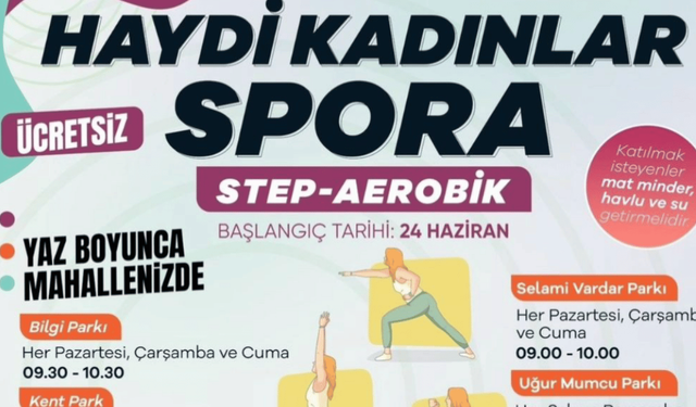 Odunpazarı Belediyesi'nden ücretsiz Step-Aerobik etkinliği