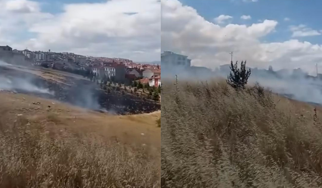 Eskişehir'de korkutan yangın: Kuru otlar bir anda alev aldı