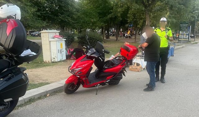 Kanlıkavak parkında motosiklet sürücülerine sıkı denetim