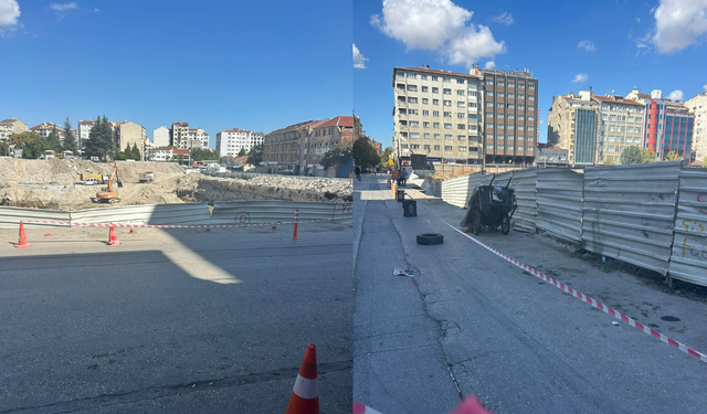 Eskişehir'de yol çöktü! Yol trafiğe kapatıldı