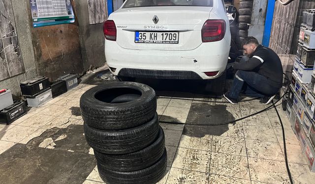 Eskişehir'deki lastikçilerde kış yoğunluğu