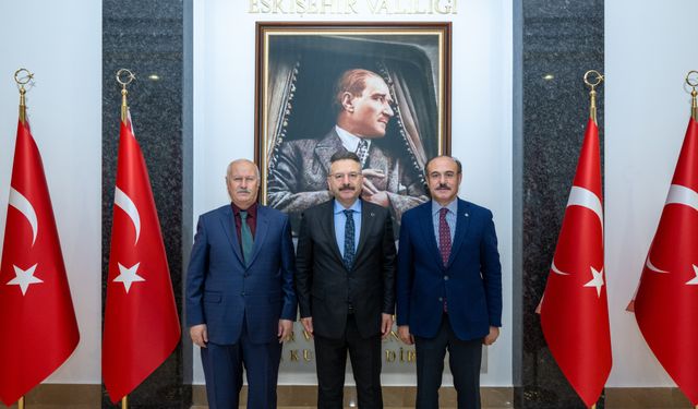 Türk Hava Kurumu Kayyum Heyeti Başkanı ve Merkez Valisi, Vali Aksoy'la bir araya geldi