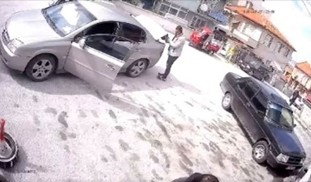 Komşuda el fireni çekilmeyi unutulan araç kazaya neden oldu