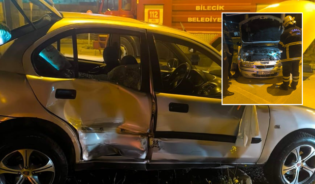 Halk minibüsü ve otomobil çarpıştı: 3 yaralı