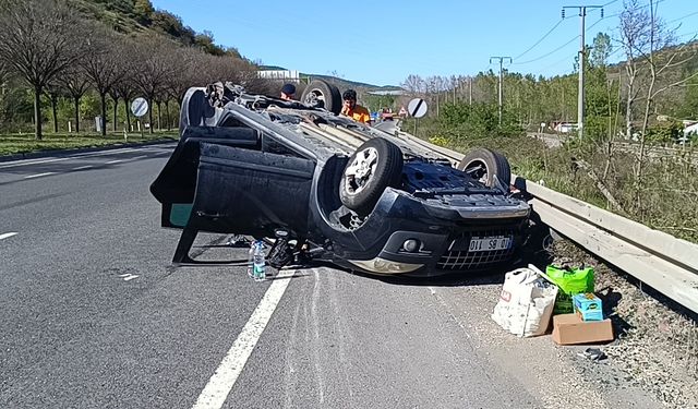 Bilecik'te otomobil takla attı: 1 yaralı