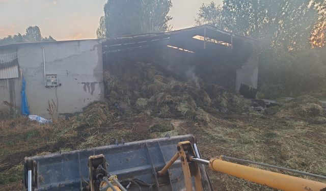 Komşuda alevler yükseldi: 3 kamyon saman kül oldu