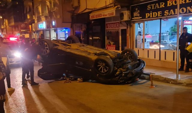 Komşuda otomobil takla attı: Sürücü kazadan yara almadan kurtuldu
