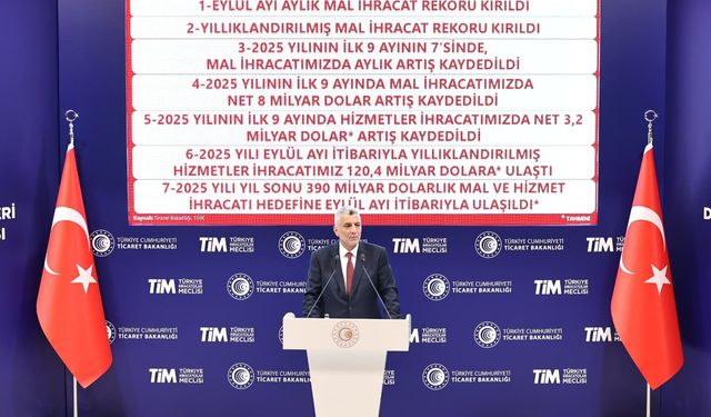 "Eylül ayında hem aylık hem de yıllıklandırılmış mal ihracatında rekor kırdık"