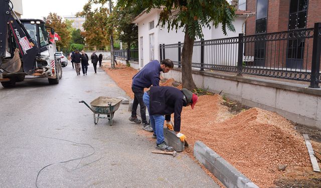Eskişehir'de kaldırım ve yol çalışmaları devam ediyor
