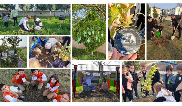 81 ilde aynı anda gerçekleşti: Okullarda Atatürk için fidanlar toprakla buluştu