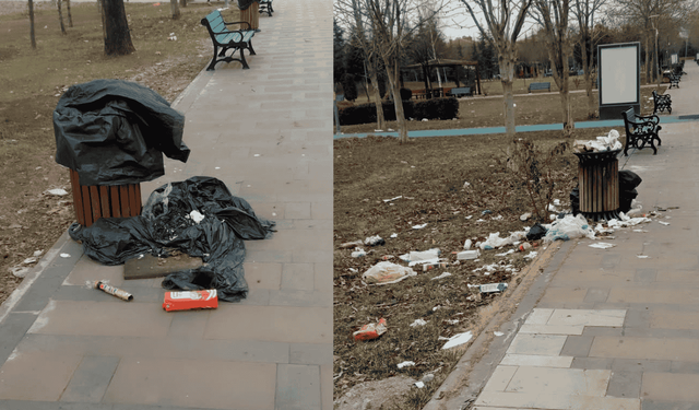 Dede Korkut Parkı çöplüğe döndü