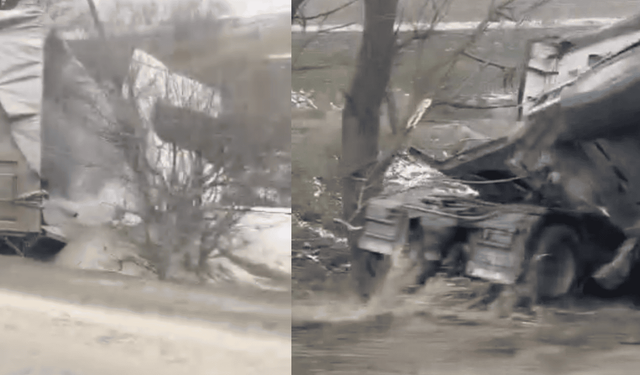 Eskişehir'de kontrolden çıkan tır devrildi