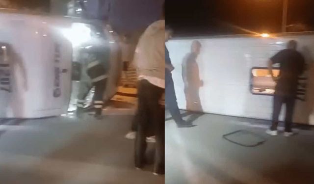 Eskişehir'de servis aracı devrildi: Yaralılar var