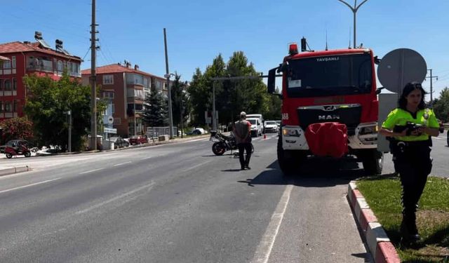 Yangına giden arazöz kaza yaptı