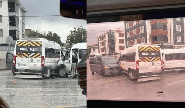 Eskişehir'de zincirleme kaza: 2 servis ve 1 otomobil çarpıştı