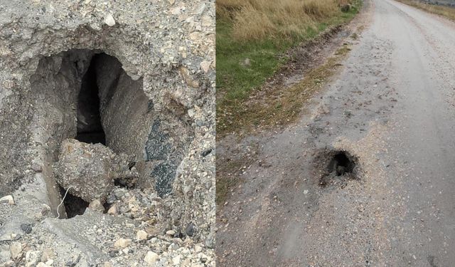 Mihalıççık'ta yol çöktü: Sürücülere uyarı yapıldı