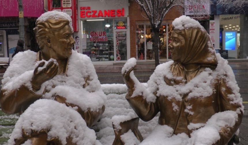 Eskişehir'de hasretle beklenen kar nihayet etkisini gösterdi