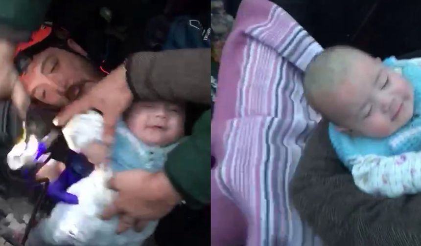 Antep'te 4 aylık Duru bebek enkazdan sağ sağlim çıkarıldı