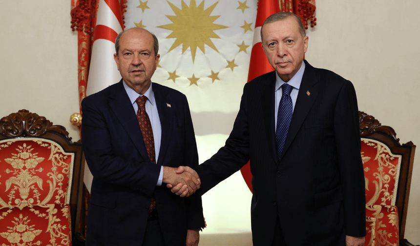 Cumhurbaşkanı Erdoğan, KKTC Cumhurbaşkanı Ersin Tatar ile bir araya geldi
