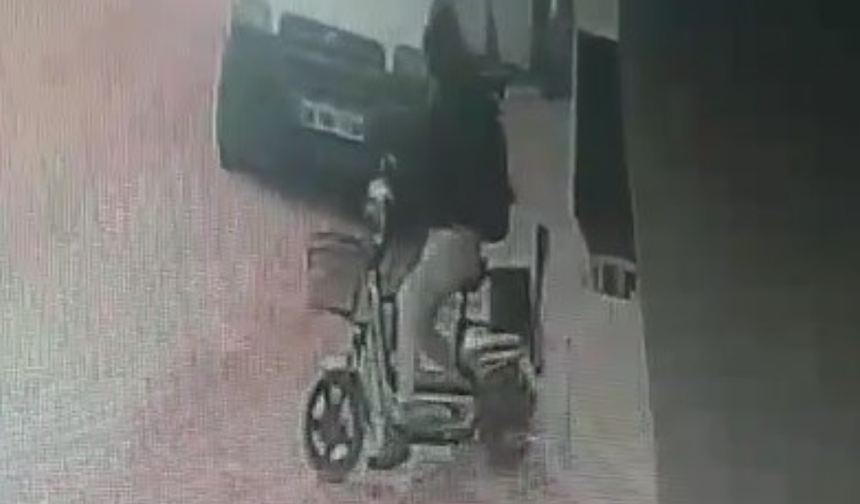 Eskişehir'de elektrikli bisiklet hırsızı böyle görüntülendi