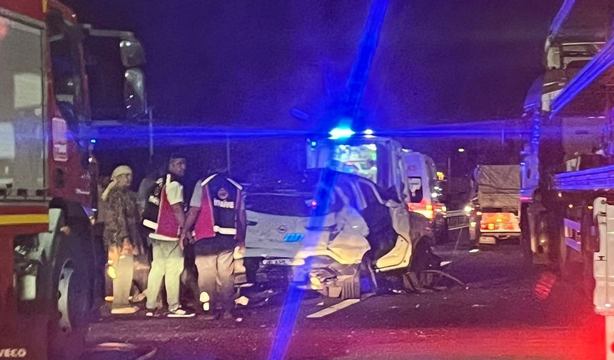 Aniden yola fırlayan domuz kazaya sebep oldu: 5 yaralı