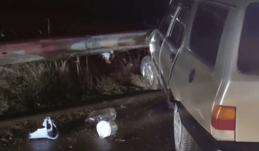 Bilecik'te kontrolden çıkan otomobil refüje çarptı