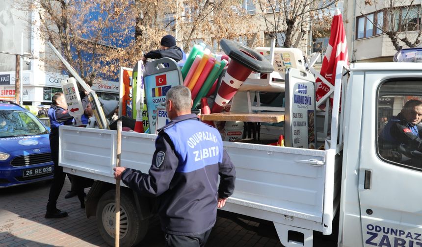 Eskişehir'de kaldırım ve yol işgallerine yönelik denetim yapıldı