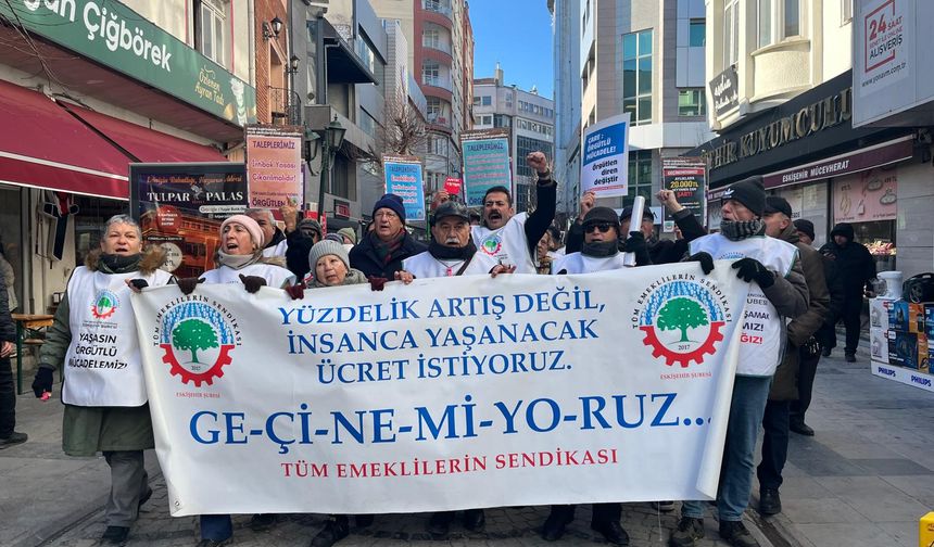 Emekliler Eskişehir’de yürüdü: “Bu bir zam değil, sefaletin kalıcı hale getirilmesidir”