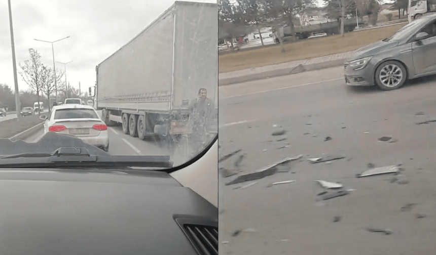 Eskişehir Çevre Yolu'nda iki tır çarpıştı