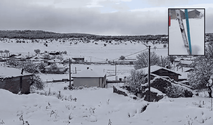 Eskişehir'in kırsalında kar kalınlığı 35 santimetreyi geçti