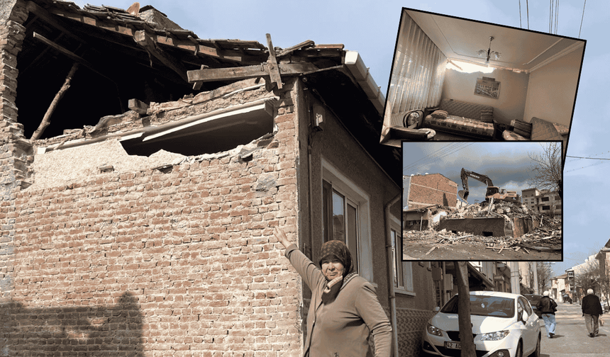 Eskişehir'de yol genişletme çalışması sırasında kaza: Yaşlı kadının evi zarar gördü