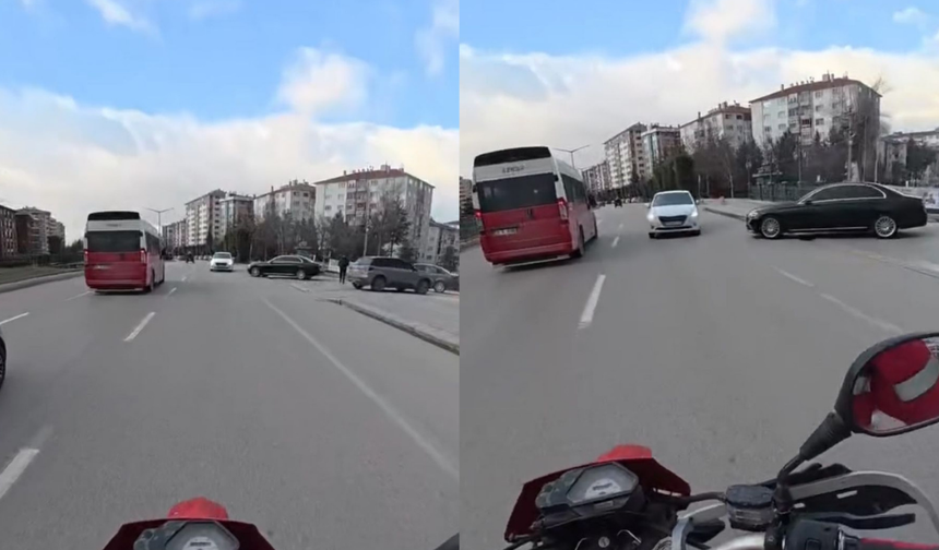 Eskişehir'de ters yönden ilerleyen otomobil trafiği tehlikeye attı