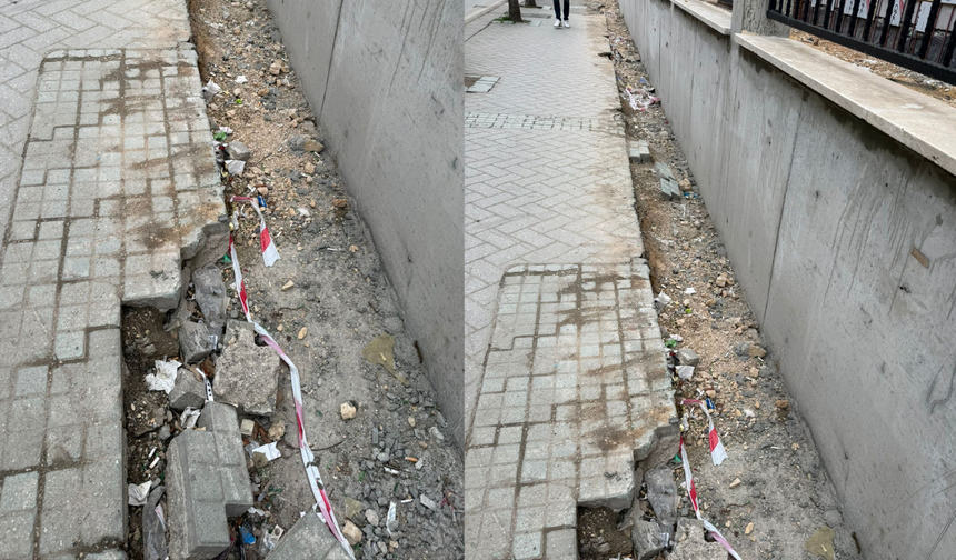Şair Fuzuli Caddesi'nde kaldırım çilesi: "Yürümek neredeyse mümkün değil"