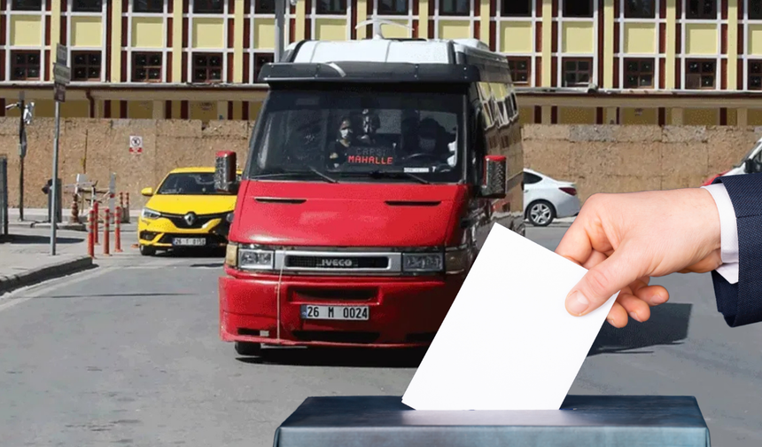 Eskişehir'de minibüsçüler sandık başına gidiyor
