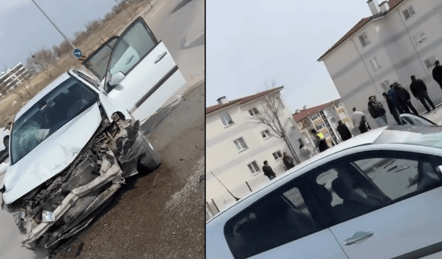 Eskişehir'de kaza yapan otomobil site bahçesine uçtu